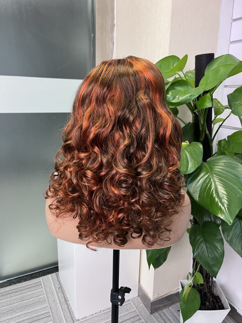 Bouncy Curl 5x5 Double Drawn Transparent Lace Closure Wig - 图片 4